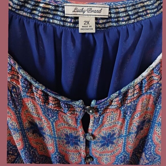 Lucky Brand Stained Glass Dress  Sleeveless Multicolor Size 2X - Picture 5 of 12